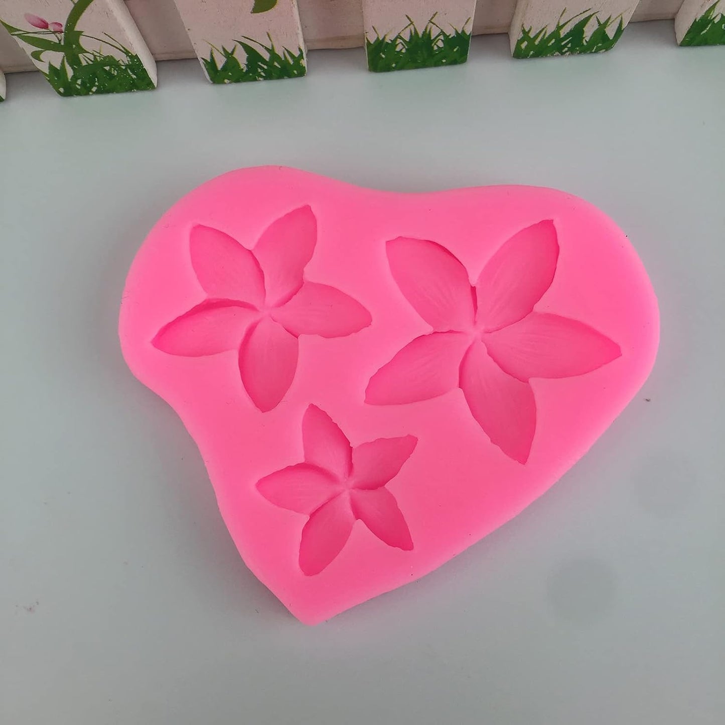 Frangipani Plumeria Flower Silicone Molds for Cake Decoration, Non Stick Fondant Mold for DIY Chocolate Candy Cookie Cupcake Jelly and Polymer Clay