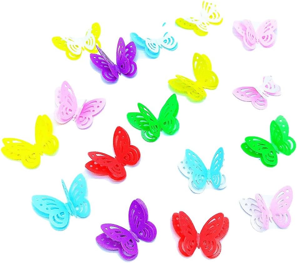 Edible Flowers Edible leaves &Edible butterflies Wafer Paper Cake Cupcake Toppers for Decorating Rice Paper Flower Food Decorations for Baking Girl Birthday Party Mix Size Color (Mix butterflies 60)