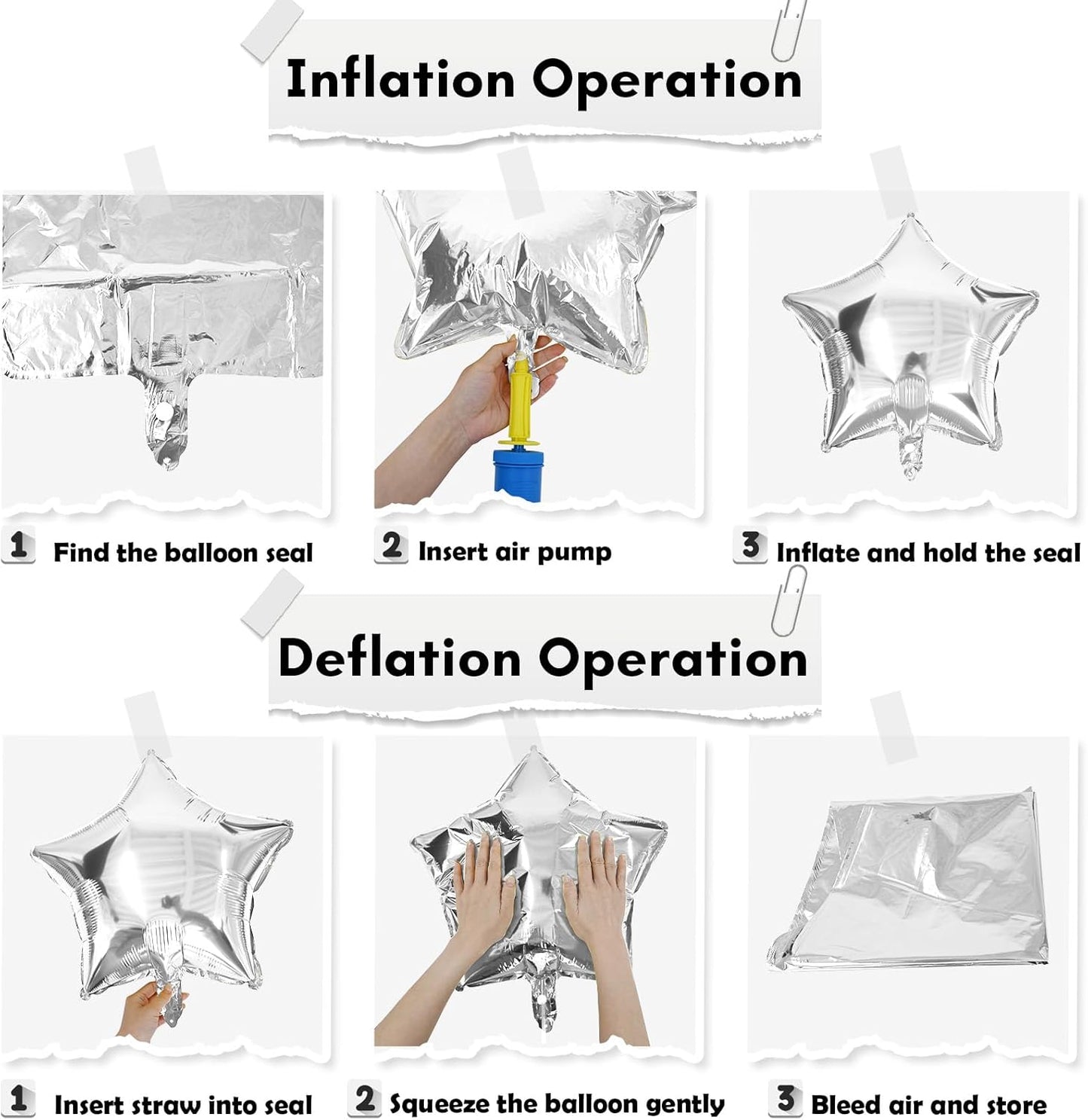 Colorful Star Foil Balloons, 18 Inch 14 Pcs Mixed Stars Shape Mylar Helium Balloons, Pentagram Aluminum Set for Birthday Baby Shower Rainbow Party