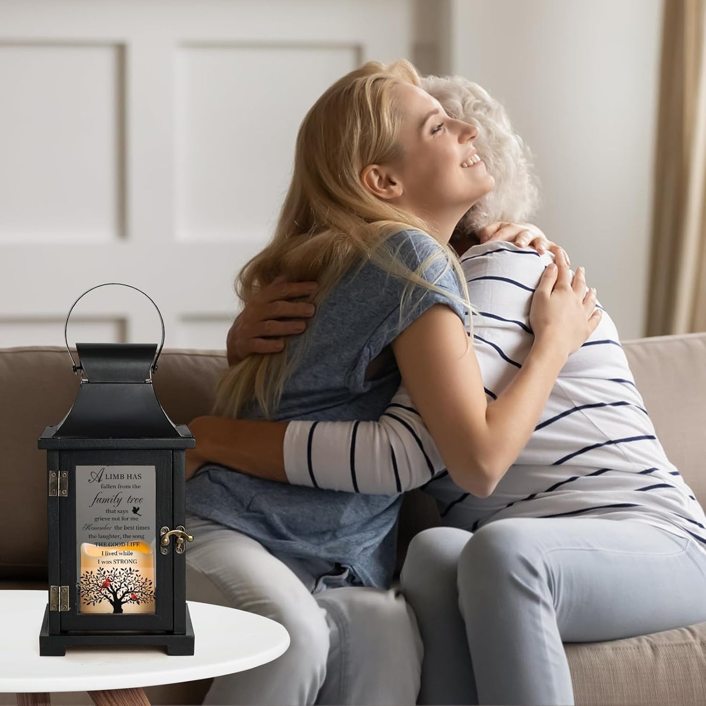 Memorial Lantern - Bereavement Sympathy Gifts for Loss of Loved One Mother Father, Thoughtful Funeral Gifts in Memory of Loved One with LED Candle