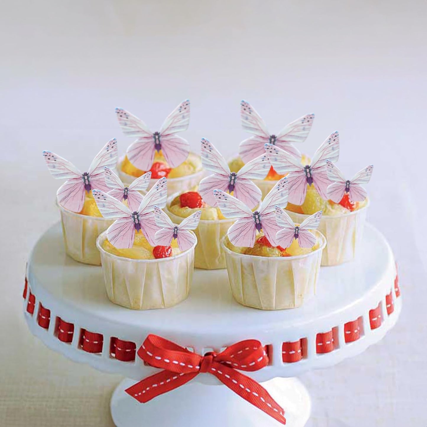 Ephlyn 72Pcs Edible 3D Butterfly Cupcake Toppers Cute Butterfly Picks Realistic 3D Butterfly Cupcake Decorations for Butterfly Theme Baby Shower Bridal Shower Birthday Decorations Purple