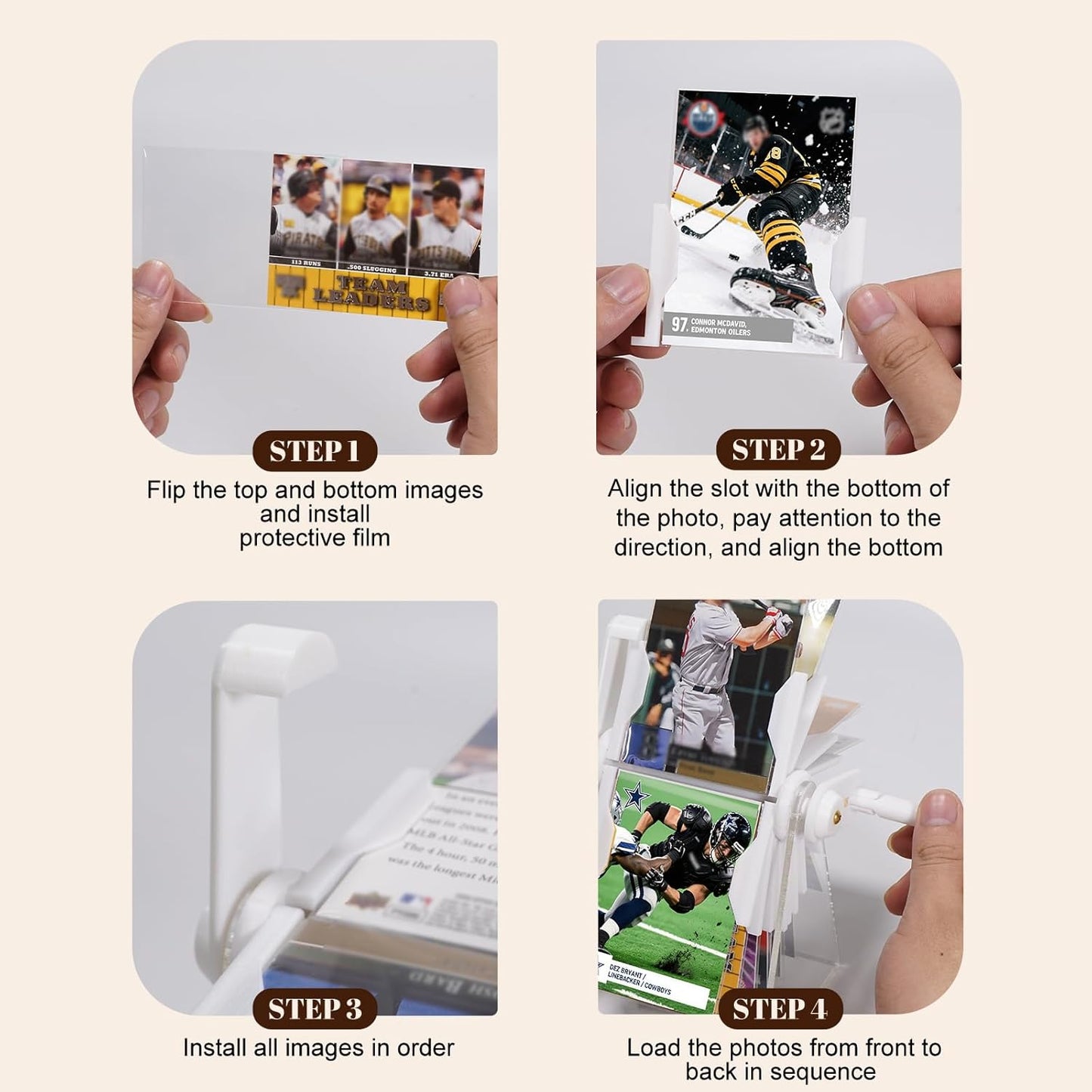 24-Slot Card Flip Book Display Stand,Trading Card Holder with Clear Protector for Gaming Cards, MTG, Sports Cards (Baseball/Basketball)