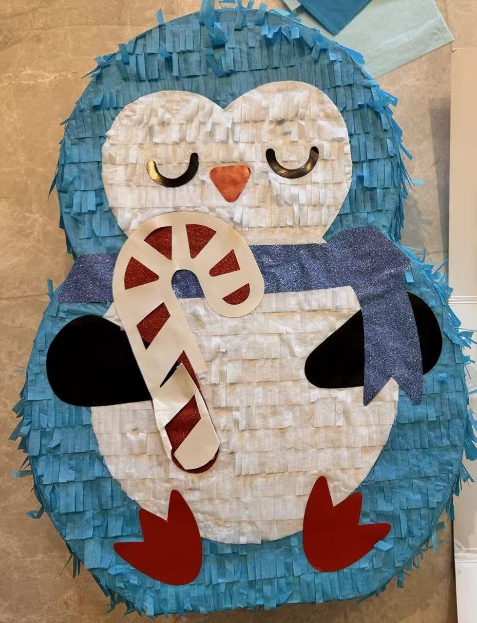 Penguin Pinatas Bundle with a Blindfold and Bat (15.4x13x4 Inches), Perfect for boys and girls Birthday Party suppilers, Decoration for Kids Party