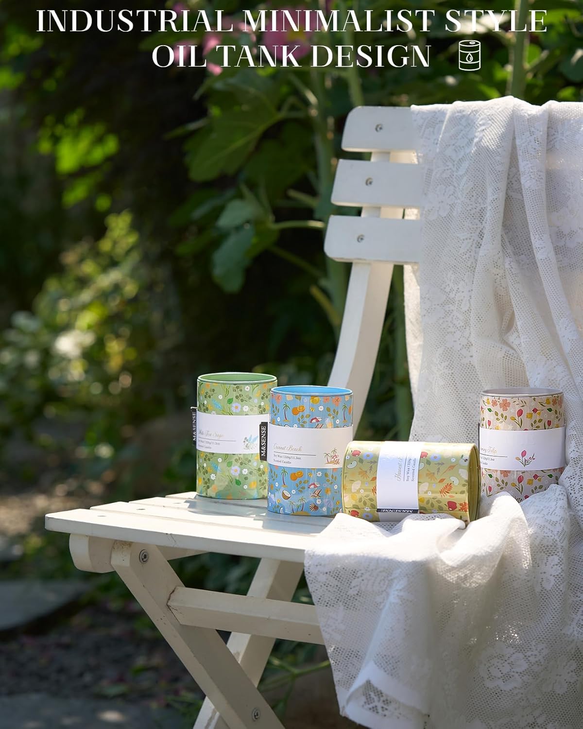 M&SENSE Coconut Beach Scented Candle, Medium Jar Candle 11.3oz Natural Soy Wax for Home Scented, Floral Candles Gift for Spring Holiday, Up to 70 Hours Burning Long-Lasting Fragrance