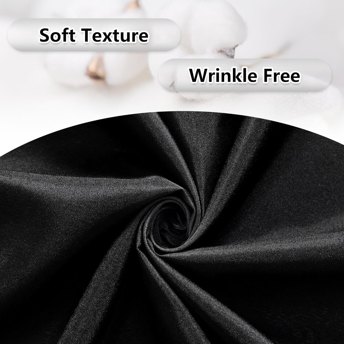 MEETSKY Black Backdrop Curtain for Party Backdrop Drapes Panels with Rod Pockets Polyester Fabric Curtain Backdrop Black Birthday Party Home Decor for Boys Teens Men, 5ft x 10ft, 2 Panels