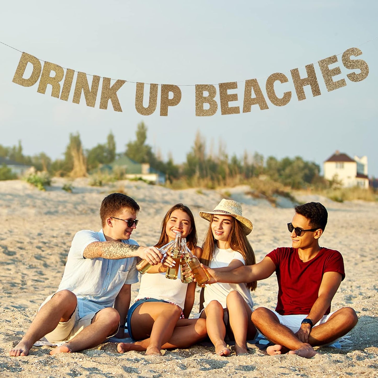 TaoBary 112 Pcs DIY Letter Custom Banner Glitter Customizable Banner Kit Including 107 Letters and Numbers 3 Rope for Valentine Birthday Party(Champagne Gold)