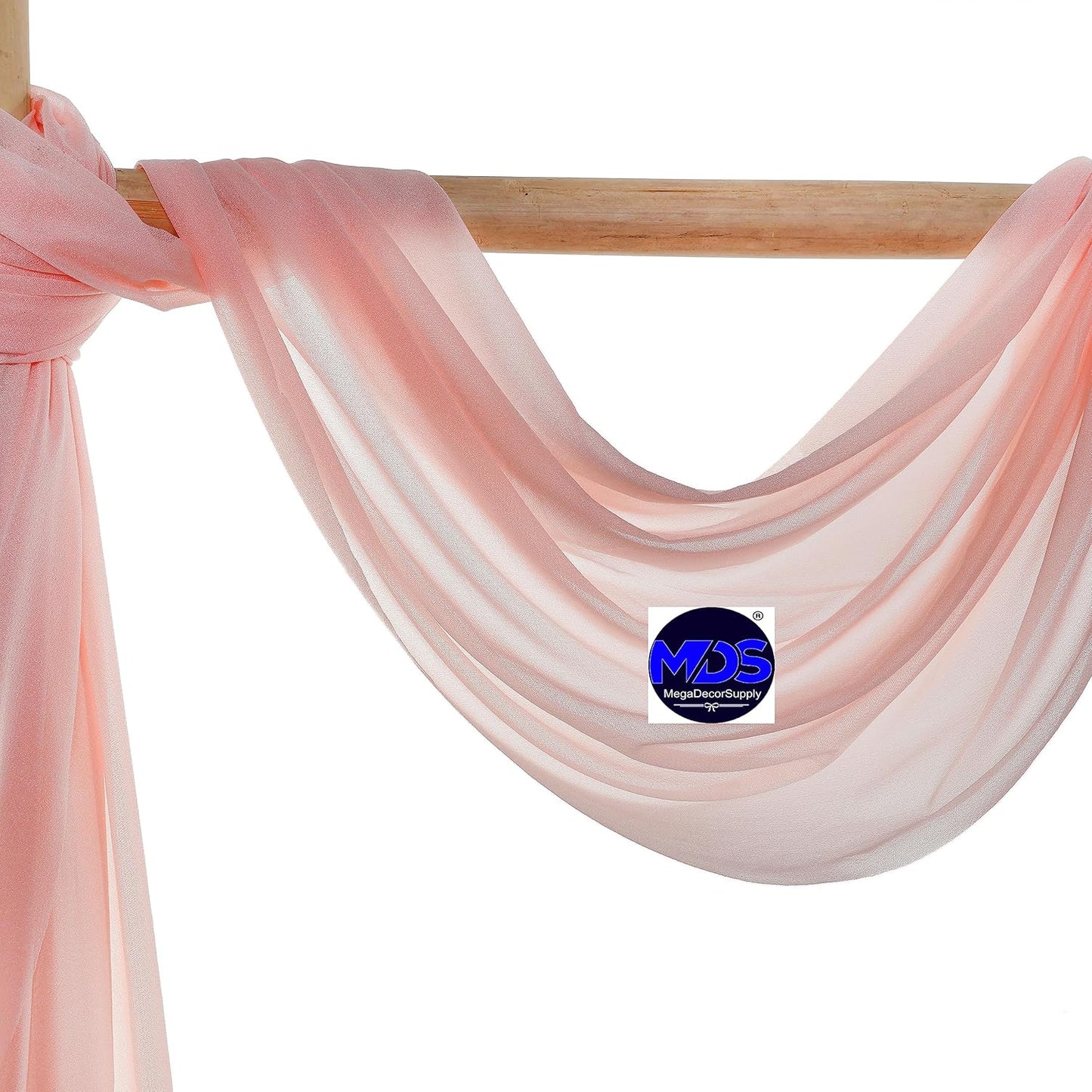 MDS Halloween Chiffon Draping Fabric - 1 Panel, 30" Wide x 30ft Long - Sheer Spooky Arbor & Canopy Drapery for Haunted House Backdrops, Party Ceilings, DIY Costumes & Themed Events - Dusty Rose