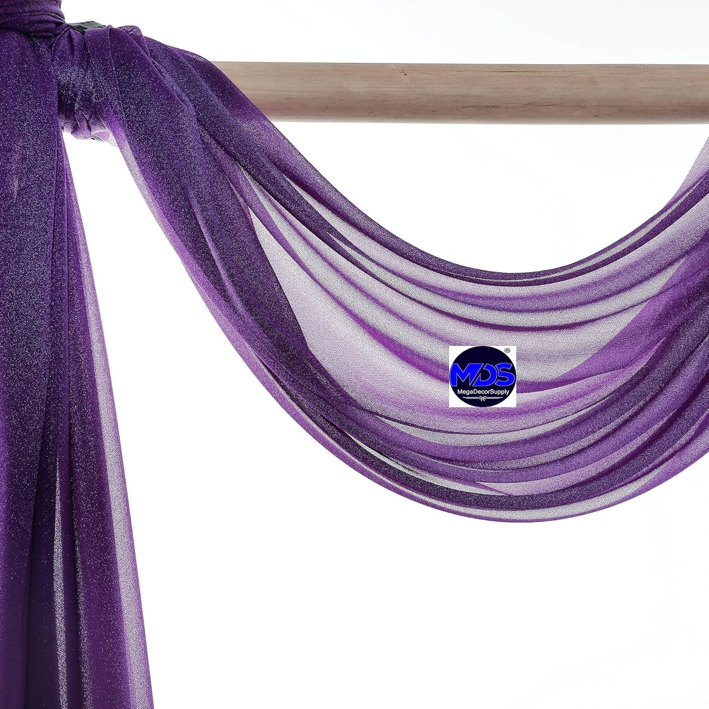 MDS Halloween Chiffon Draping Fabric - 1 Panel, 30" Wide x 100ft Long - Sheer Spooky Arbor & Canopy Drapery for Haunted House Backdrops, Party Ceilings, DIY Costumes & Themed Events - Cadbury Purple