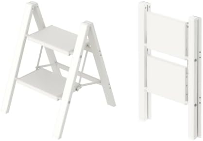Taranta 2 Step Stool Foldable, Aluminum Step Ladder-White by TARANTA