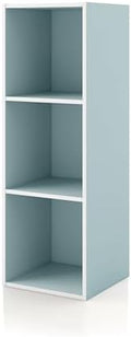 Homes: Inside + Out Apexa 3-Cube Storage Organizer Shelves, Stackable Wood by HOMESInsideOut