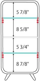 PaletteLife Figurine-Case 4 Tiers Collection-Case Mirror-Backboard Woodgrain Purple BLT-612PP