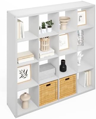 Furinno Simple 16-Cube Storage Organizer, Extra Thick Frame, Plain White - Image 5