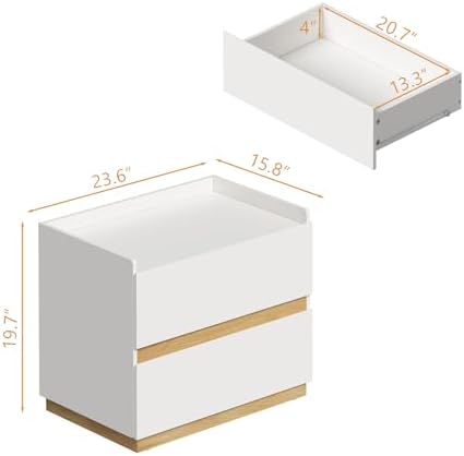 Low 2 Drawer Dresser, Stackable Wooden Closet Drawers - Image 2
