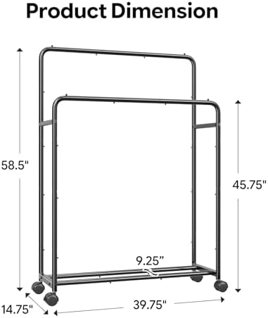 Simple Trending Clothing Clothes Rack Double Rods - Image 6