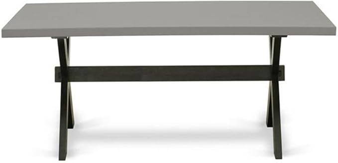 East West Furniture X697MZ606-5 5 Piece Kitchen Table Set for 4 Includes a Rectangle Dining Table with X-Legs and 4 Shitake Linen Fabric Parson Dining Chairs, 40x72 Inch, Multi-Color