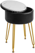 IBUYKE Faux Leather Round Footrest Stool by IBUYKE