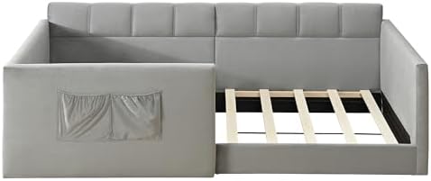 Merax Twin Daybed Velvet Upholstered Sofa Bed - Image 5