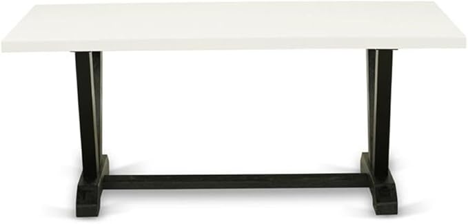 East West Furniture VT627 V-Style Modern Dining Table - a Rectangle Kitchen Table Top with Stylish Legs, 40x72 Inch, Multi-Color