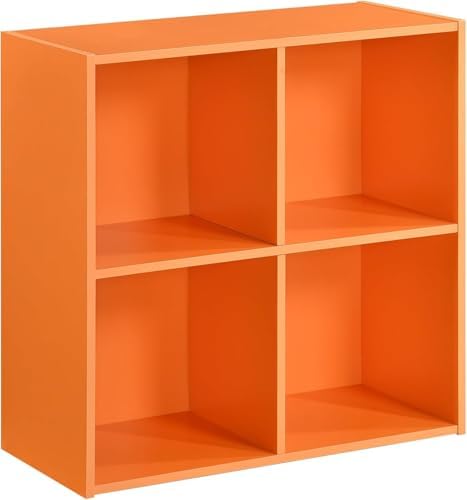 Orange 4 Cube Storage Organizer Book Shelf, Toy Storage Organizer - Image 3
