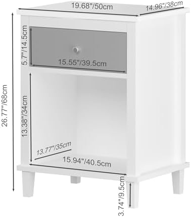 White-Gray Night Stand, Nightstand - Image 2