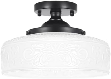 Black Semi Flush Mount Ceiling Light by Daunton