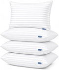 CozyLux King Size Pillows Set of 4, Hotel Style Woven Stripe Bed Pillow by CozyLux