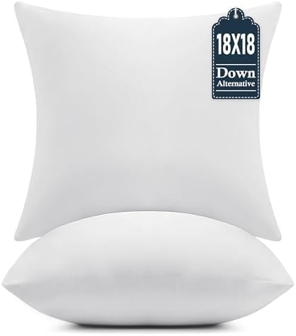 puredown® 18x18 Throw Pillow Inserts, Indoor Decorative Down Alternative Throw by Puredown