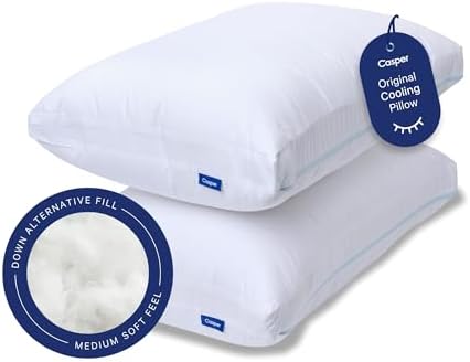 Casper Sleep Original Cooling Pillow 2-Pack, Standard Size – Medium Soft Feel by Unknown