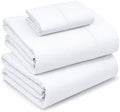 RUVANTI 100% Cotton Twin Sheets, Percale Weave Twin Sheet Set, Bright White by Ruvanti