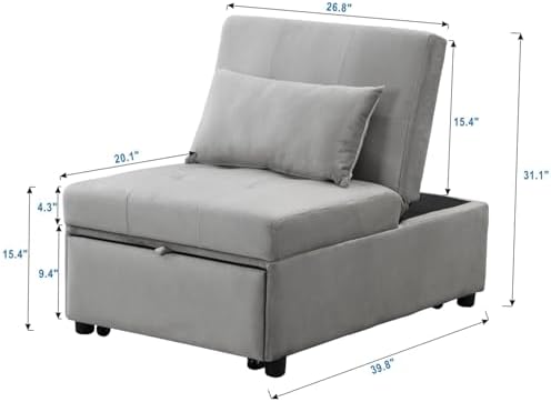 Folding Ottoman Sofa Bed Multifunctional Convertible Space-Saving Furniture - Image 2