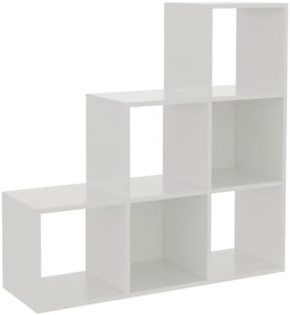 OSCHF Ladder Cube Storage Bookcase, 6-Cube Corner Shelf - Image 3