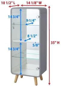 PaletteLife Figurine-Case, 4 Tiers, Blue, Collection-Case, Mirror-Backboard, Woodgrain, BLT-612BL