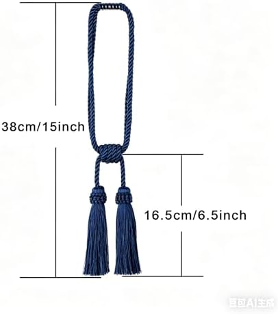 Magnetic Curtain Tiebacks Handmade Tassel Drapery Holdback - Image 3