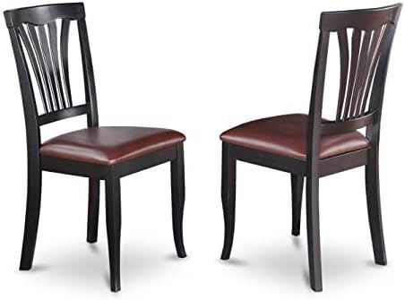 East West Furniture DOAV5-BCH-LC 5 Piece Modern Dining Table Set Includes a Rectangle Wooden Table with Butterfly Leaf and 4 Faux Leather Upholstered Chairs, 42x78 Inch, Black & Cherry