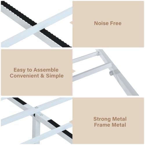 IMMERSTABLE Queen Metal Bed Frame with Industrial Headboard - Image 5