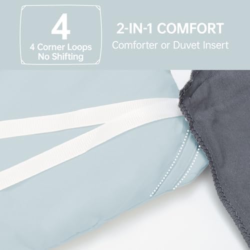 MUXHOMO King Comforter Set, 3-Piece All-Season Bedding, Lake Blue - Image 6