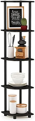 Furinno TURN-N-TUBE Corner Shelf, 5-Tier Corner Bookshelf, Open Storage Shelves by Furinno-FitsYourSpaceFitsYourBudget