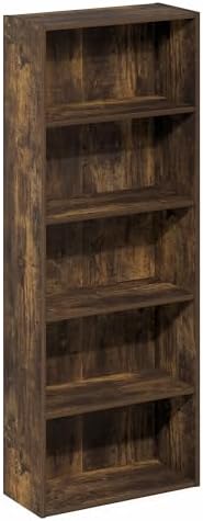 Furinno Basic Book Shelf, 5-Tier Bookshelf, Storage Organizer Bookcase - Image 5
