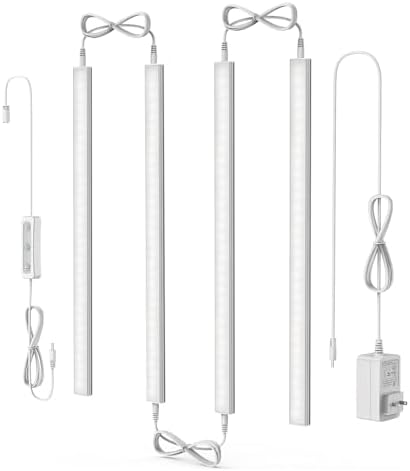 ASOKO Under Cabinet Light Plug in, Dimmable 5000K, 4 Pack 12 inch by ASOKO