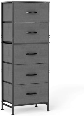 Sweetcrispy 5 Storage Drawer Bedroom Dresser, Tall Dresser by Sweetcrispy