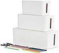 Oxford Cable Management Boxes, 3 Pack, 15 Cable Ties, Power Strip Organizer by Oxford