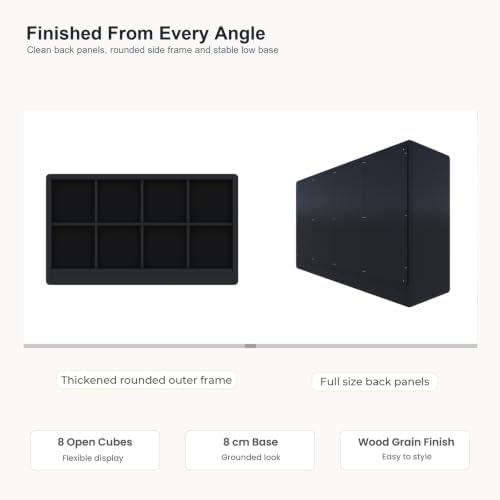 Low Cube Bookcase, 8-Cube Storage Organizer Shelf - Image 6