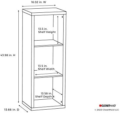 ClosetMaid 3 Cube Storage Shelf Organizer Bookshelf - Image 3