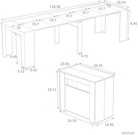 Expandable Dining Table, Extendable Console to Dining Table - Image 2