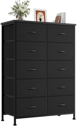 DUMOS 10 Drawer Dresser for Bedroom, Storage Organizer Chest of Drawers by DumosLifestyle