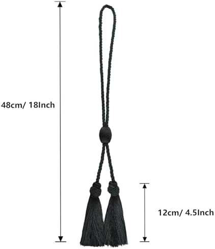 2 Pack Curtain Tiebacks with Tassel, Decorative Curtain Holdback - Image 2