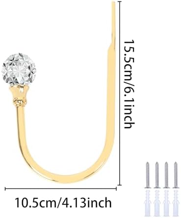 U Shaped Metal Curtain Holdbacks, Curtain Tiebacks, 4 Pack - Image 4