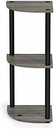Furinno TURN-N-TUBE Corner Shelf, 3-Tier Corner Bookshelf, Display Storage - Image 5