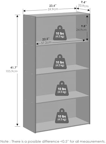 Furinno Reed Closet Organizers and Storage, 4-Tier Closet Organizer, Open Shelf - Image 2