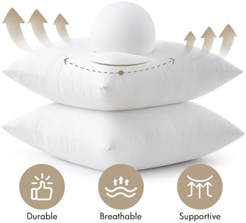 MIULEE 22x22 Pillow Inserts 4 Pack, 100% Virgin Fiber Filling Throw Pillows - Image 4